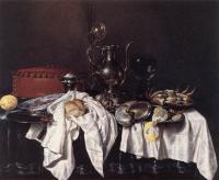 Heda, Willem Claesz - Still-Life with Pie, Silver Ewer and Crab